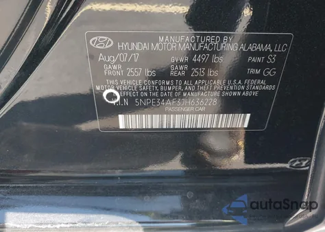 2018 Hyundai Sonata Sel z USA, uszkodzony, nr VIN 5NPE34AF3JH636228